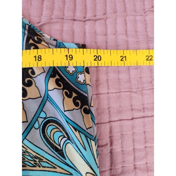 Lane Bryant Women’s 14 16 Sleeveless Blue Beige Black Blouse - Picture 4 of 5